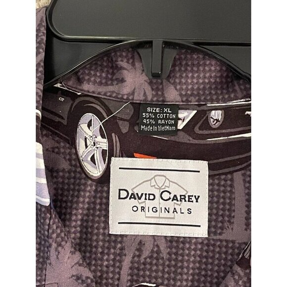 David Carey Originals Mustang Print Button-Up Short Sleeve Shirt Men's sz XL blk - Picture 4 of 14